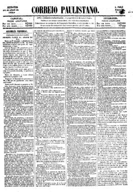 Correio paulistano [jornal], [s/n]. São Paulo-SP, 18 abr. 1856.