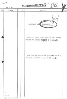 TV Tupi [emissora]. Diário de São Paulo na T.V. [programa]. Roteiro [televisivo], 20 fev. 1960.