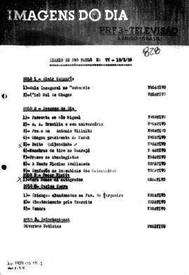 TV Tupi [emissora]. Diário de São Paulo na T.V. [programa]. Roteiro [televisivo], 18 mar. 1959.