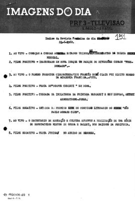 TV Tupi [emissora]. Revista Feminina [programa]. Roteiro [televisivo], 24 jun. 1960.