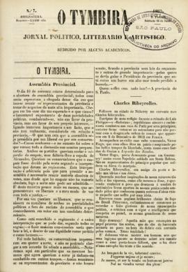 O Tymbira [jornal], n. 7. São Paulo-SP, 16 jun. 1860.