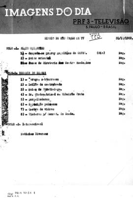 TV Tupi [emissora]. Diário de São Paulo na T.V. [programa]. Roteiro [televisivo], 31 out. 1959.