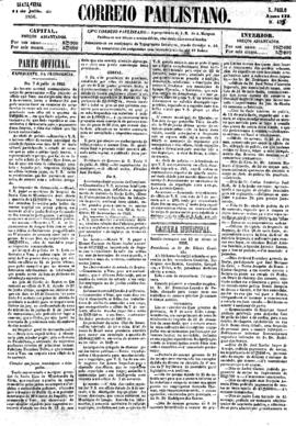 Correio paulistano [jornal], [s/n]. São Paulo-SP, 11 jul. 1856.