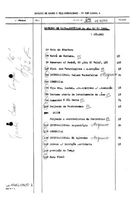 TV Tupi [emissora]. Ultra Notícias [programa]. Roteiro [televisivo], 05 jul. 1969.