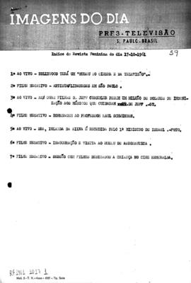 TV Tupi [emissora]. Revista Feminina [programa]. Roteiro [televisivo], 17 out. 1961.