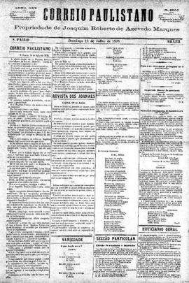 Correio paulistano [jornal], [s/n]. São Paulo-SP, 14 jul. 1878.