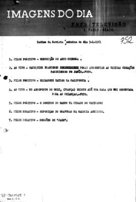 TV Tupi [emissora]. Revista Feminina [programa]. Roteiro [televisivo], 05 abr. 1961.