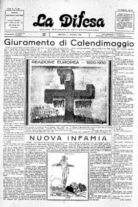 La Difesa [jornal], a. 6, n. 307. São Paulo-SP, 01 mai. 1930.