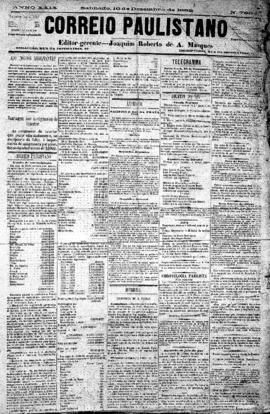 Correio paulistano [jornal], [s/n]. São Paulo-SP, 16 dez. 1882.