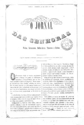 O Jornal das senhoras [jornal], t. 1, [s/n]. Rio de Janeiro-RJ, 25 abr. 1852.