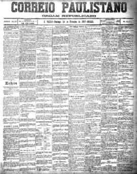 Correio paulistano [jornal], [s/n]. São Paulo-SP, 14 fev. 1897.