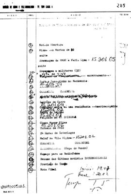 TV Tupi [emissora]. Ultra Notícias [programa]. Roteiro [televisivo], 23 mai. 1970.