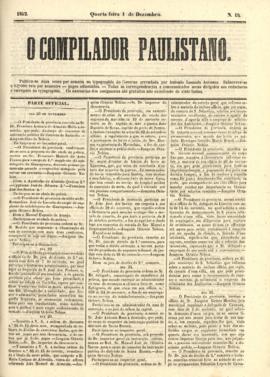 O Compilador paulistano [jornal], n. 14. São Paulo-SP, 01 dez. 1852.