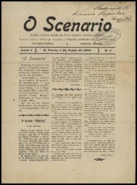 O Scenario [jornal], a. 1, n. 1. São Paulo-SP, 01 jul. 1905.