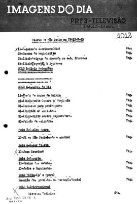 TV Tupi [emissora]. Diário de São Paulo na T.V. [programa]. Roteiro [televisivo], 13 jul. 1960.