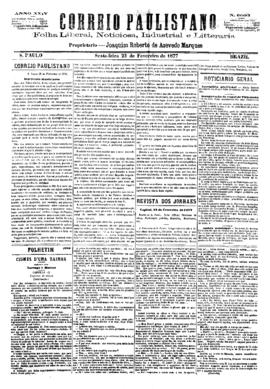 Correio paulistano [jornal], [s/n]. São Paulo-SP, 23 fev. 1877.