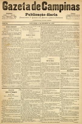 Gazeta de Campinas [jornal], a. 8, n. 1121. Campinas-SP, 04 set. 1877.