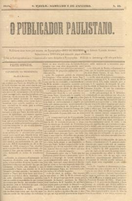O Publicador paulistano [jornal], n. 43. São Paulo-SP, 02 jan. 1858.