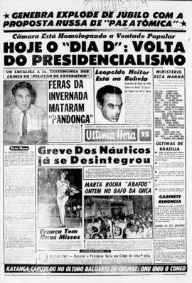 Última Hora [jornal]. Rio de Janeiro-RJ, 22 jan. 1963 [ed. vespertina].