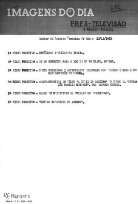 TV Tupi [emissora]. Revista Feminina [programa]. Roteiro [televisivo], 12 dez. 1962.