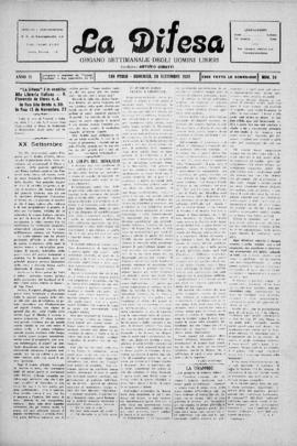 La Difesa [jornal], a. 3, n. 38. São Paulo-SP, 20 set. 1925.