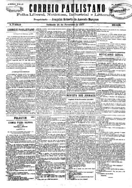 Correio paulistano [jornal], [s/n]. São Paulo-SP, 24 fev. 1877.