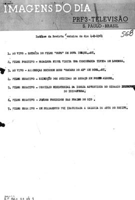 TV Tupi [emissora]. Revista Feminina [programa]. Roteiro [televisivo], 04 jan. 1961.