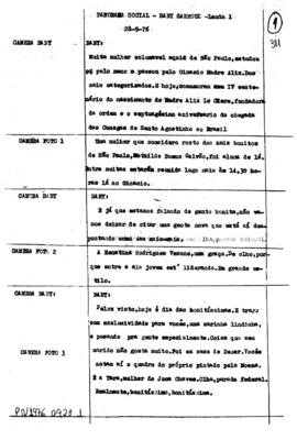 TV Tupi [emissora]. Jornal Panorama [programa]. Roteiro [televisivo], 28 set. 1976.