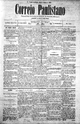 Correio paulistano [jornal], [s/n]. São Paulo-SP, 30 abr. 1881.