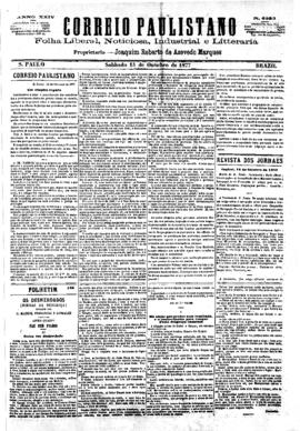 Correio paulistano [jornal], [s/n]. São Paulo-SP, 13 out. 1877.