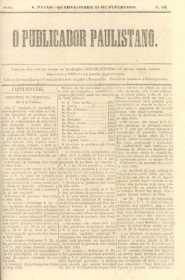 O Publicador paulistano [jornal], n. 59. São Paulo-SP, 24 fev. 1858.