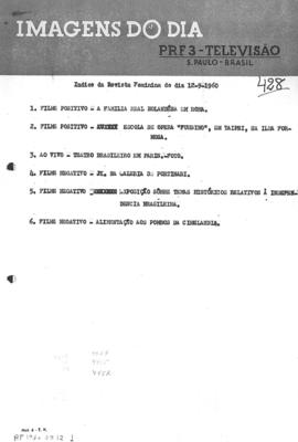 TV Tupi [emissora]. Revista Feminina [programa]. Roteiro [televisivo], 12 set. 1960.