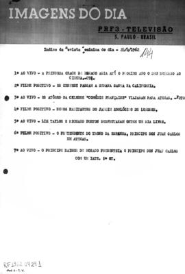 TV Tupi [emissora]. Revista Feminina [programa]. Roteiro [televisivo], 24 abr. 1962.