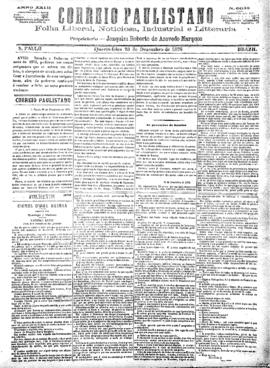 Correio paulistano [jornal], [s/n]. São Paulo-SP, 20 dez. 1876.