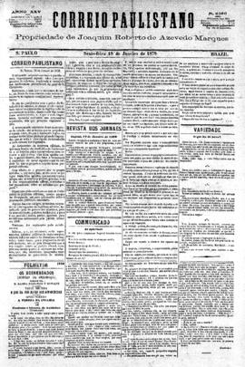 Correio paulistano [jornal], [s/n]. São Paulo-SP, 18 jan. 1878.