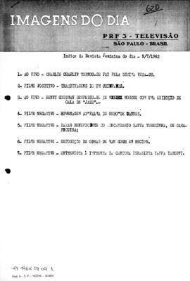 TV Tupi [emissora]. Revista Feminina [programa]. Roteiro [televisivo], 09 jul. 1962.