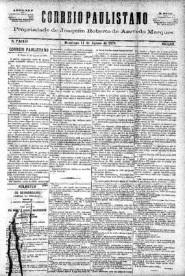 Correio paulistano [jornal], [s/n]. São Paulo-SP, 11 ago. 1878.