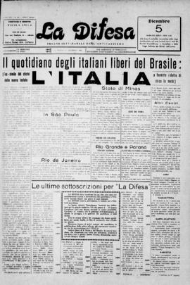 La Difesa [jornal], a. 7, [s/n]. São Paulo-SP, 01 dez. 1931.