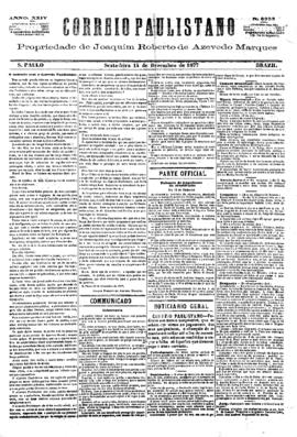 Correio paulistano [jornal], [s/n]. São Paulo-SP, 14 dez. 1877.