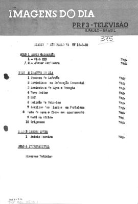 TV Tupi [emissora]. Diário de São Paulo na T.V. [programa]. Roteiro [televisivo], 16 mai. 1960.
