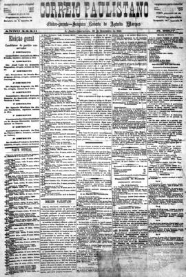 Correio paulistano [jornal], [s/n]. São Paulo-SP, 30 dez. 1885.