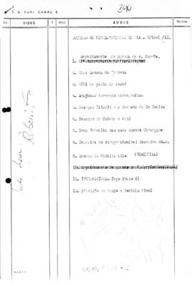 TV Tupi [emissora]. Ultra Notícias [programa]. Roteiro [televisivo], 07 dez. 1965.