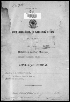 Processo... [apelação criminal], nª 1009/1927. [São Paulo-SP?], 1927. v. 39