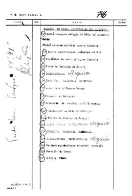 TV Tupi [emissora]. Ultra Notícias [programa]. Roteiro [televisivo], 10 fev. 1969.