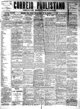 Correio paulistano [jornal], [s/n]. São Paulo-SP, 21 out. 1892.