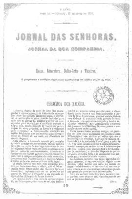 O Jornal das senhoras [jornal], a. 4, t. 7, [s/n]. Rio de Janeiro-RJ, 15 abr. 1855.