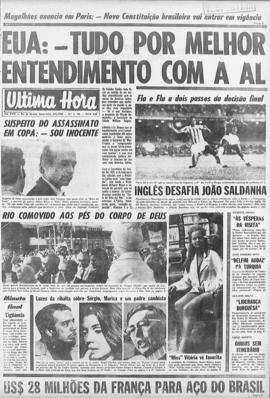 Última Hora [jornal]. Rio de Janeiro-RJ, 06 jun. 1969 [ed. vespertina].