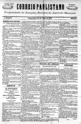 Correio paulistano [jornal], [s/n]. São Paulo-SP, 25 abr. 1878.