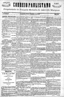 Correio paulistano [jornal], [s/n]. São Paulo-SP, 18 out. 1878.