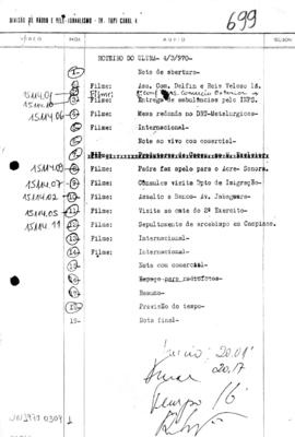 TV Tupi [emissora]. Ultra Notícias [programa]. Roteiro [televisivo], 04 mar. 1970.